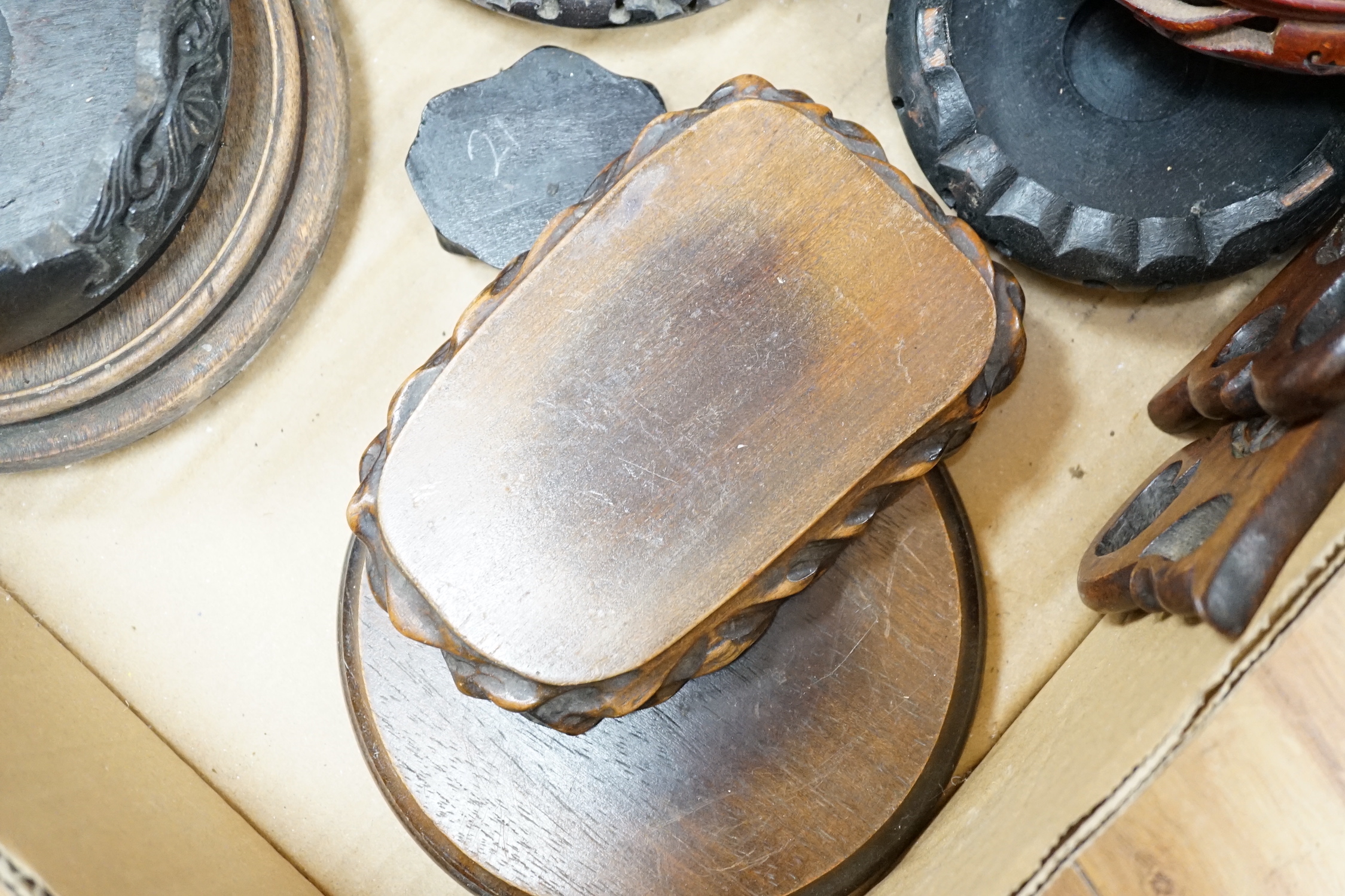 A collection of Chinese carved wood stands